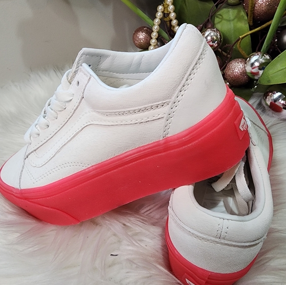 Vans UA Stackform sneakers in white with pink gum sole size5.5 new - Picture 6 of 10